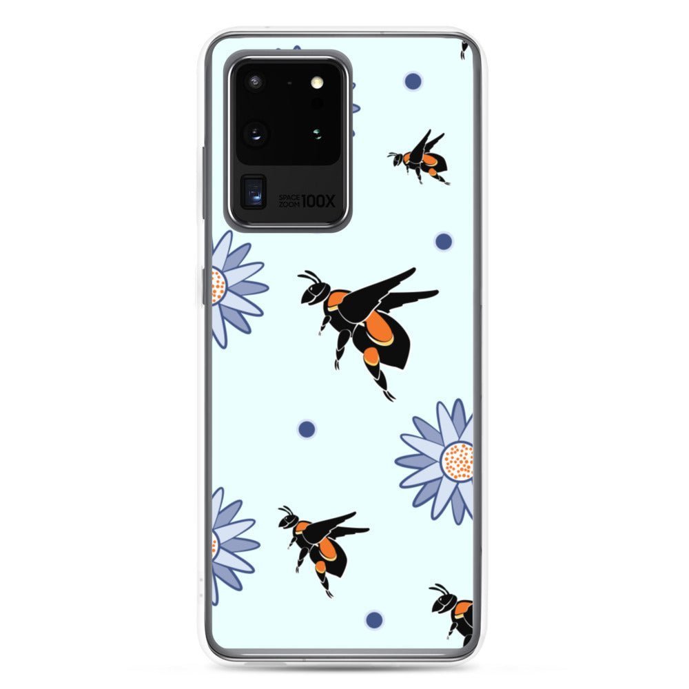 Samsung Galaxy Phone Case Accessory S10 S10+ S10e S20 S20p S20u - Bumble Bee Flower - WeezWomp