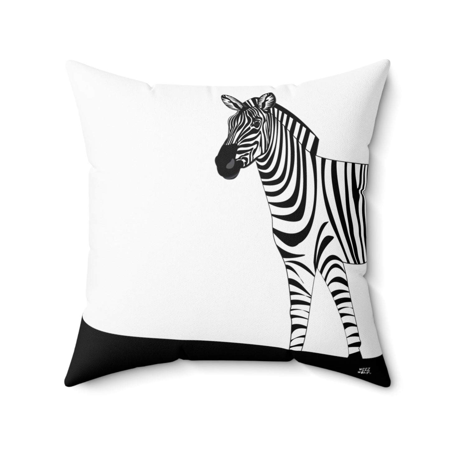 Spun Polyester Square Zebra Pillow by WeezWomp - WeezWomp