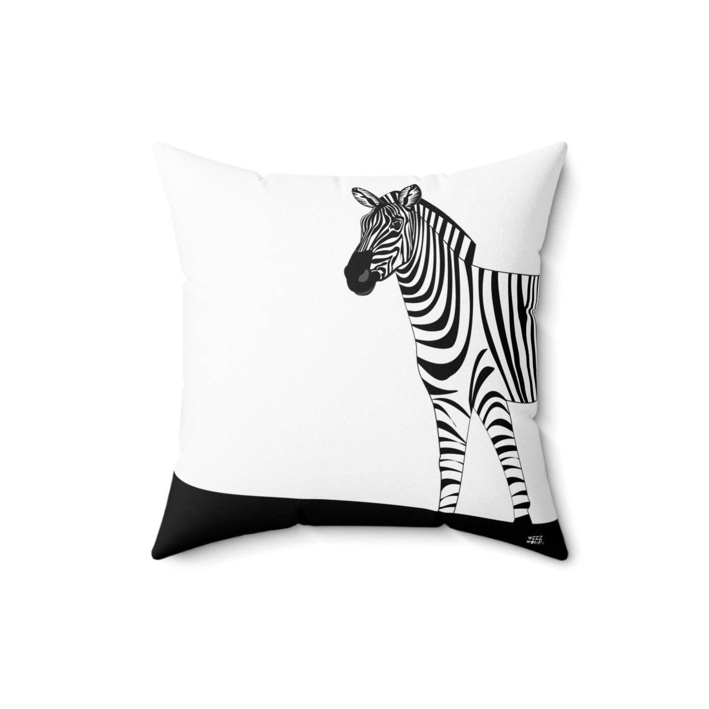 Spun Polyester Square Zebra Pillow by WeezWomp - WeezWomp