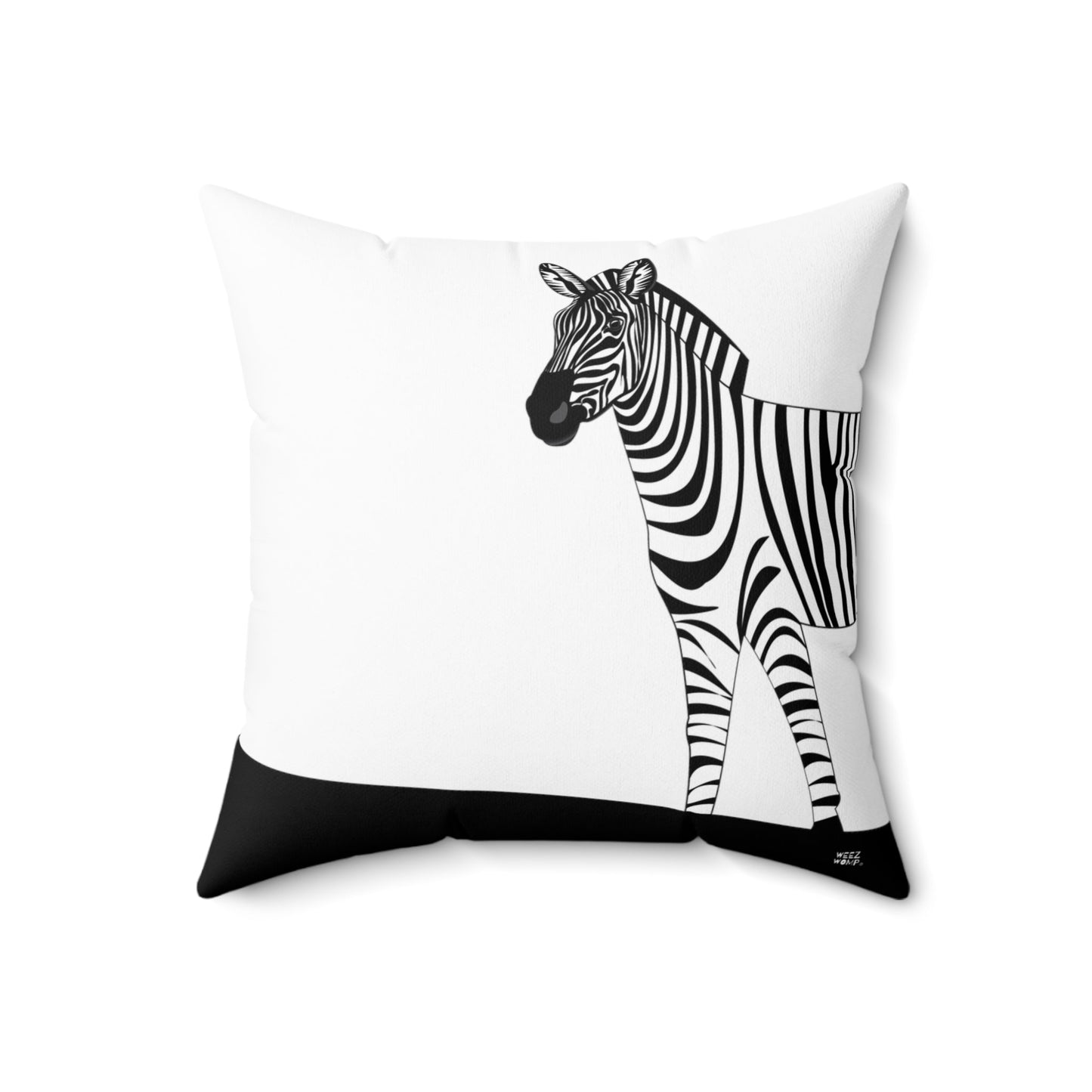 Spun Polyester Square Zebra Pillow by WeezWomp - WeezWomp