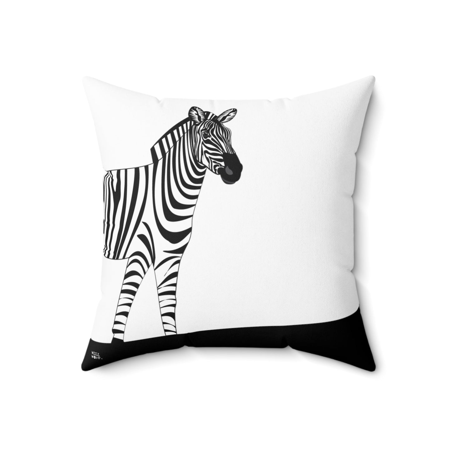 Spun Polyester Square Zebra Pillow by WeezWomp - WeezWomp