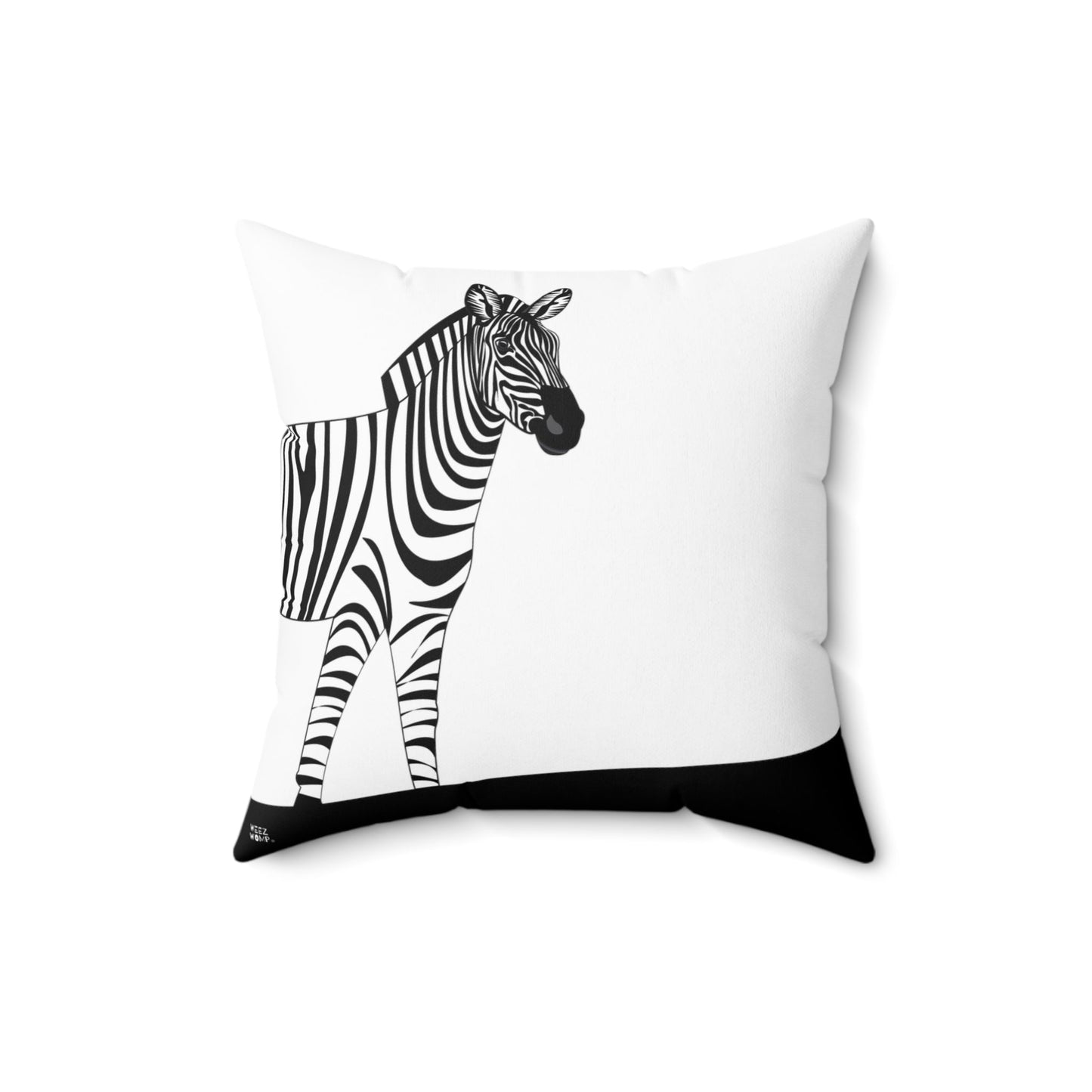 Spun Polyester Square Zebra Pillow by WeezWomp - WeezWomp