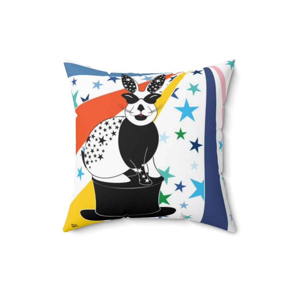THROW PILLOW, Bunny Pillows, Bunny Decor, Accent Square Pillow, Nursery Decor, Fun Home Decor - WeezWomp