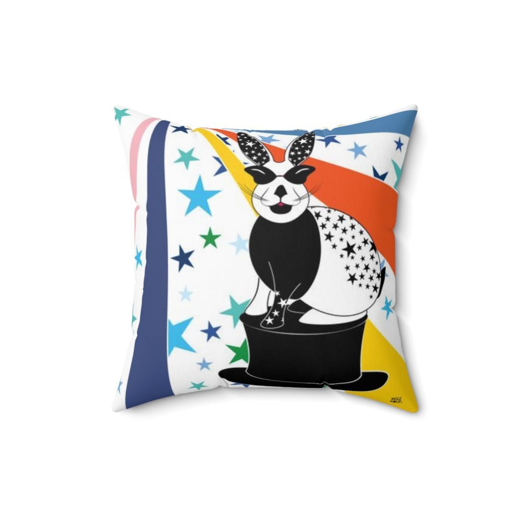 THROW PILLOW, Bunny Pillows, Bunny Decor, Accent Square Pillow, Nursery Decor, Fun Home Decor - WeezWomp