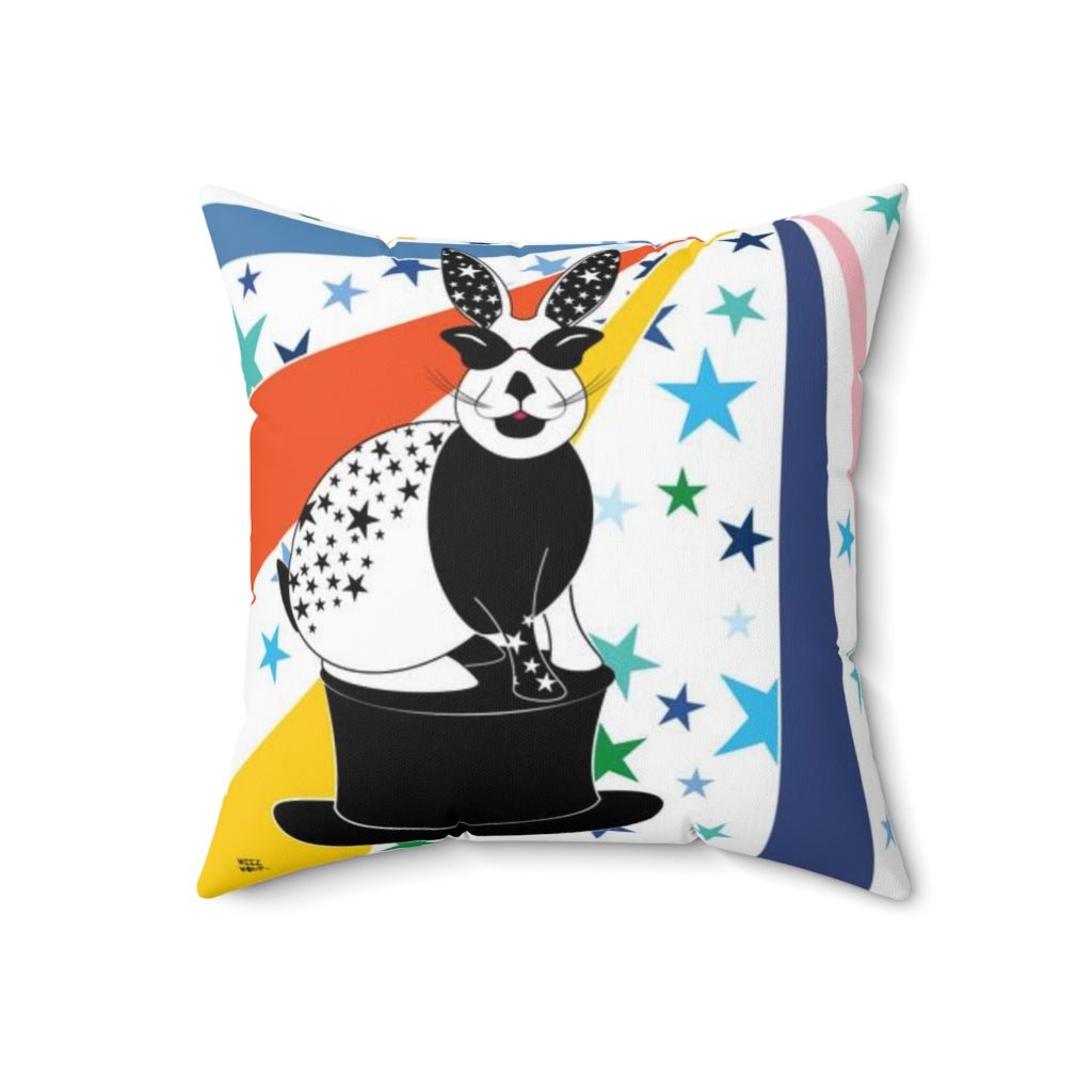 THROW PILLOW, Bunny Pillows, Bunny Decor, Accent Square Pillow, Nursery Decor, Fun Home Decor - WeezWomp