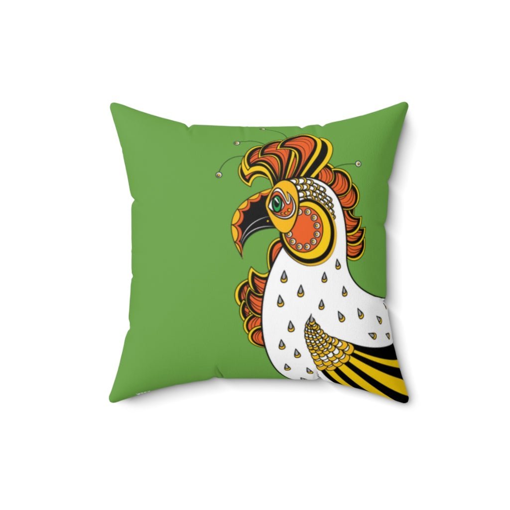 THROW PILLOW, Green Rooster Pillow, Rooster Decor, Fun Accent Pillows, Square Pillow, Farmhouse Decor - WeezWomp