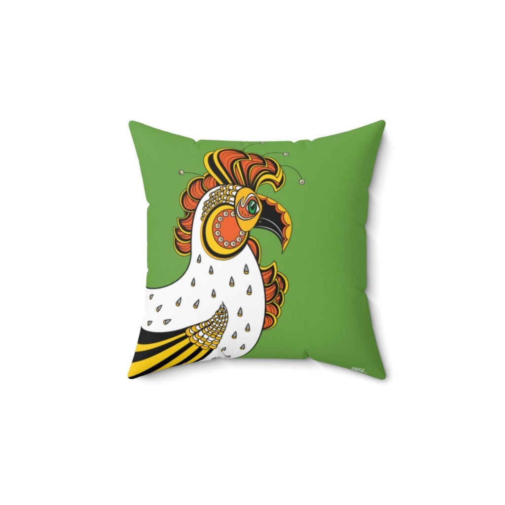THROW PILLOW, Green Rooster Pillow, Rooster Decor, Fun Accent Pillows, Square Pillow, Farmhouse Decor - WeezWomp
