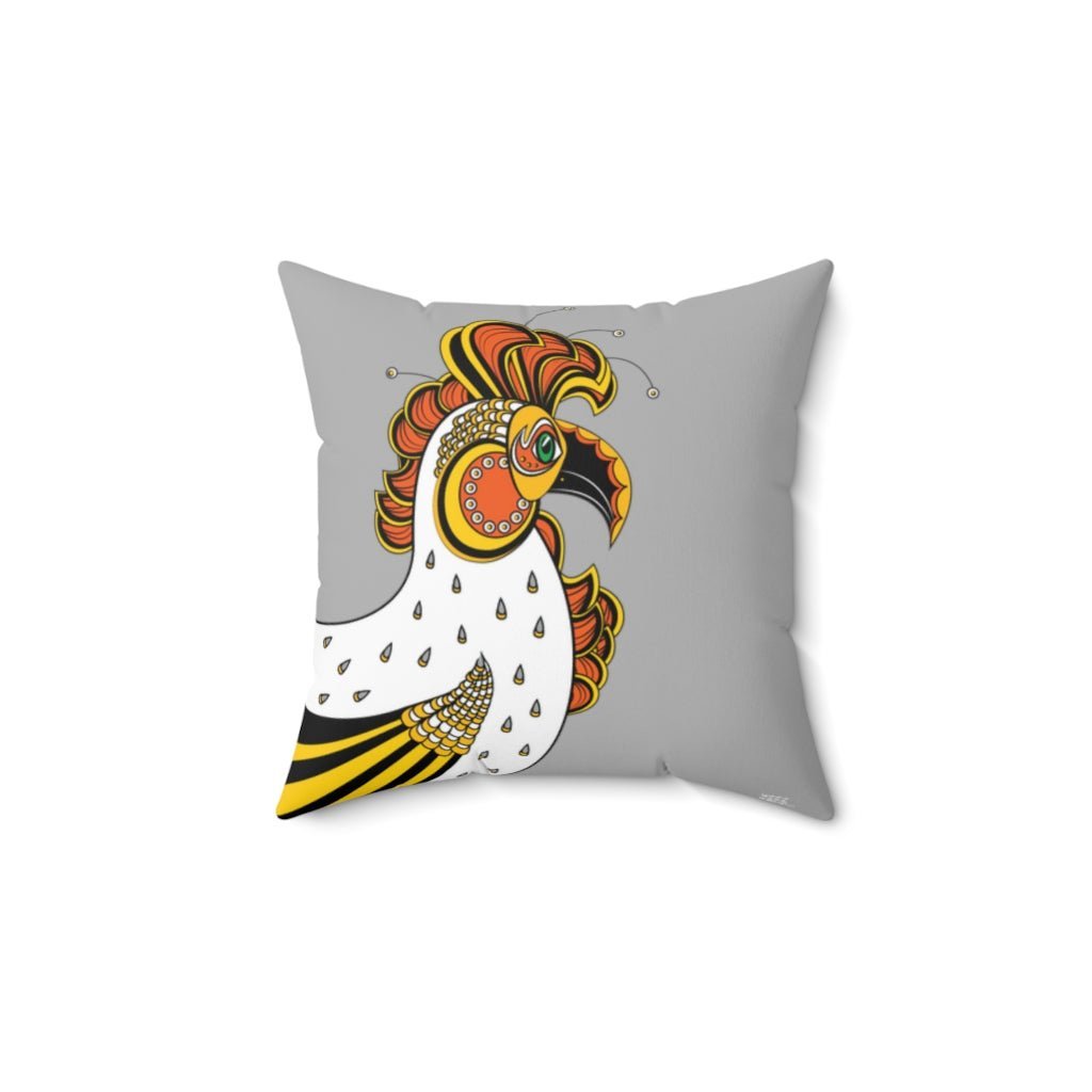 THROW PILLOW, Grey Rooster Pillow, Rooster Decor, Fun Accent Pillows, Square Pillow, Farmhouse Home Decor - WeezWomp