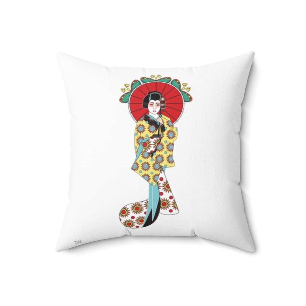 THROW PILLOW, Japanese Pillow, Geisha Pillow, Folk Art Print, Housewarming, Designer Pillows - WeezWomp