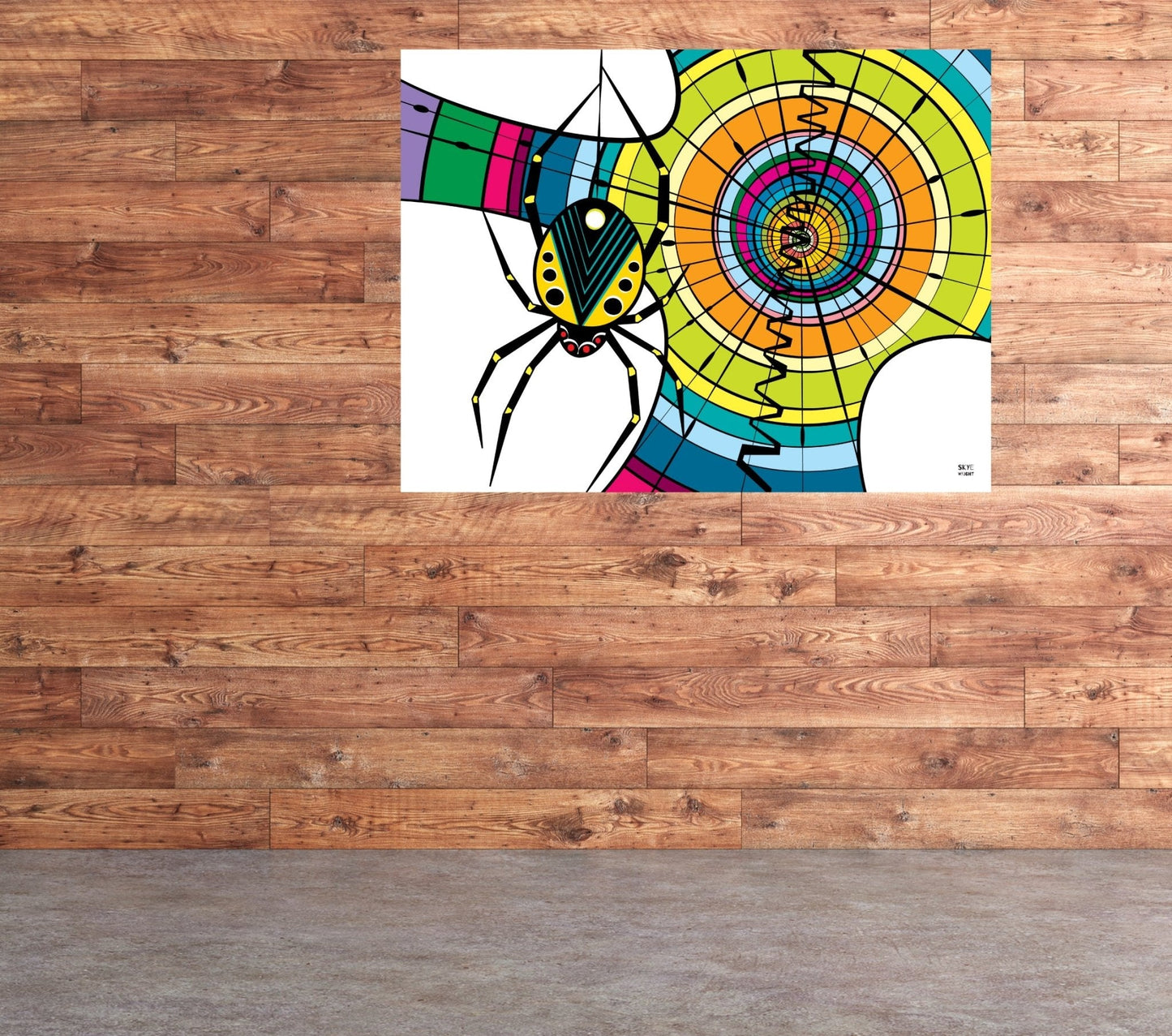 Wall Art, Folk Art, Contemporary Art, Pop Art, Retro Art, Fine Art, Modern Art, Contemporary Art, Extra Large Wall Art Caught in the Web - WeezWomp