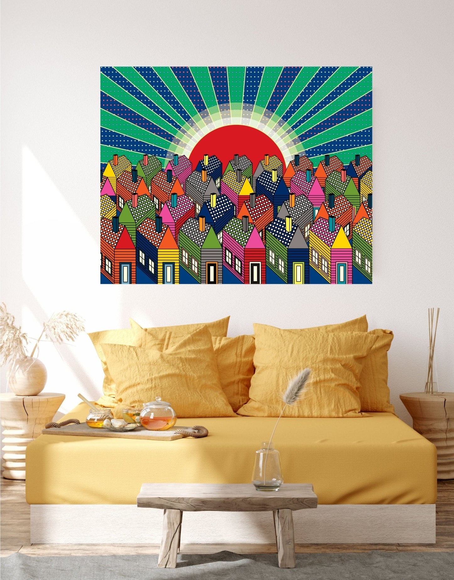 Wall Art, Folk Art, Contemporary Art, Pop Art, Retro Art, Fine Art, Modern Art, Contemporary Art, Extra Large Wall Art Irish Sunset - WeezWomp