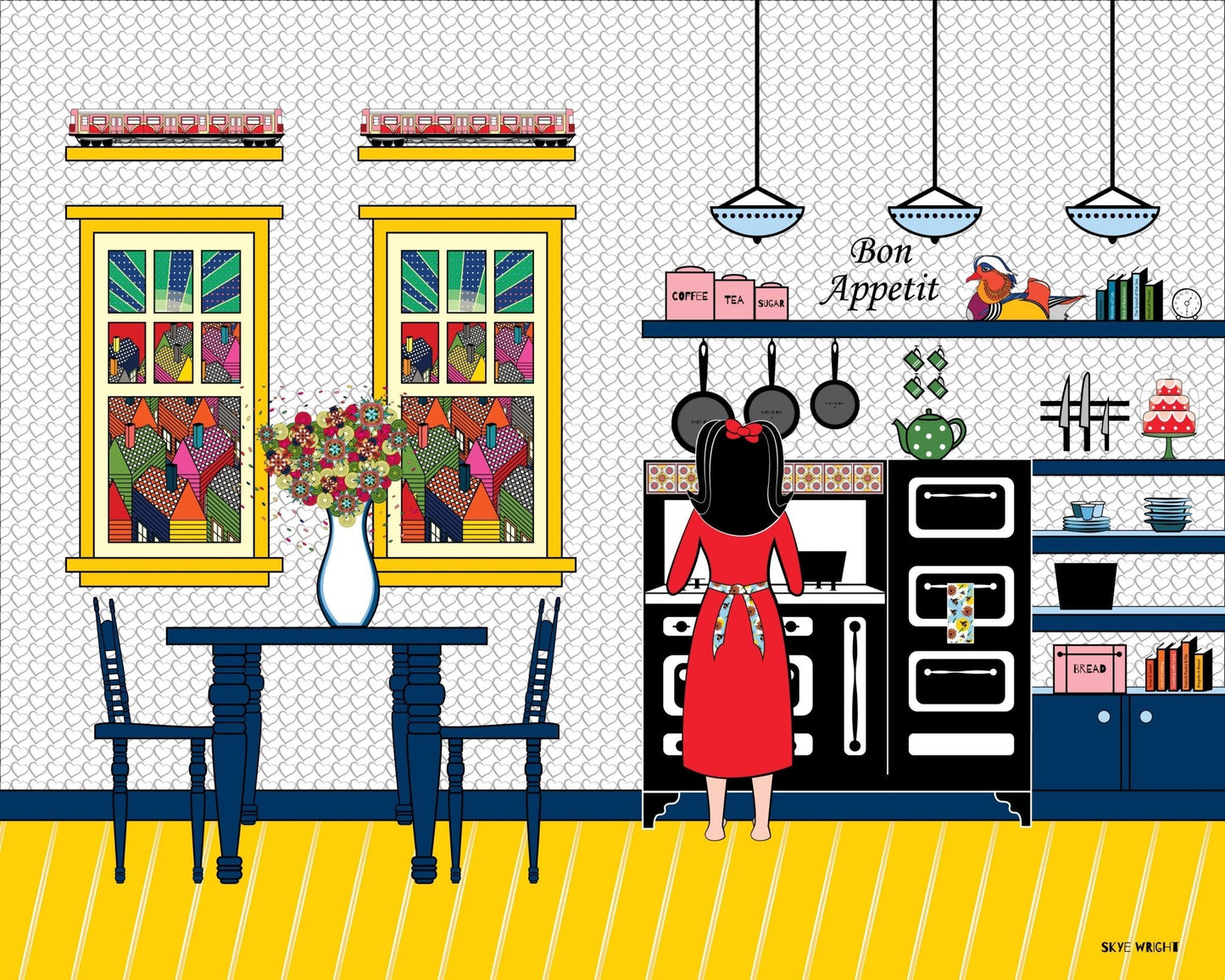 Wall Art, Folk Art, Contemporary Art, Pop Art, Retro Art, Fine Art, Modern Art, Contemporary Art, Large Wall Art, Bon Appetit - WeezWomp
