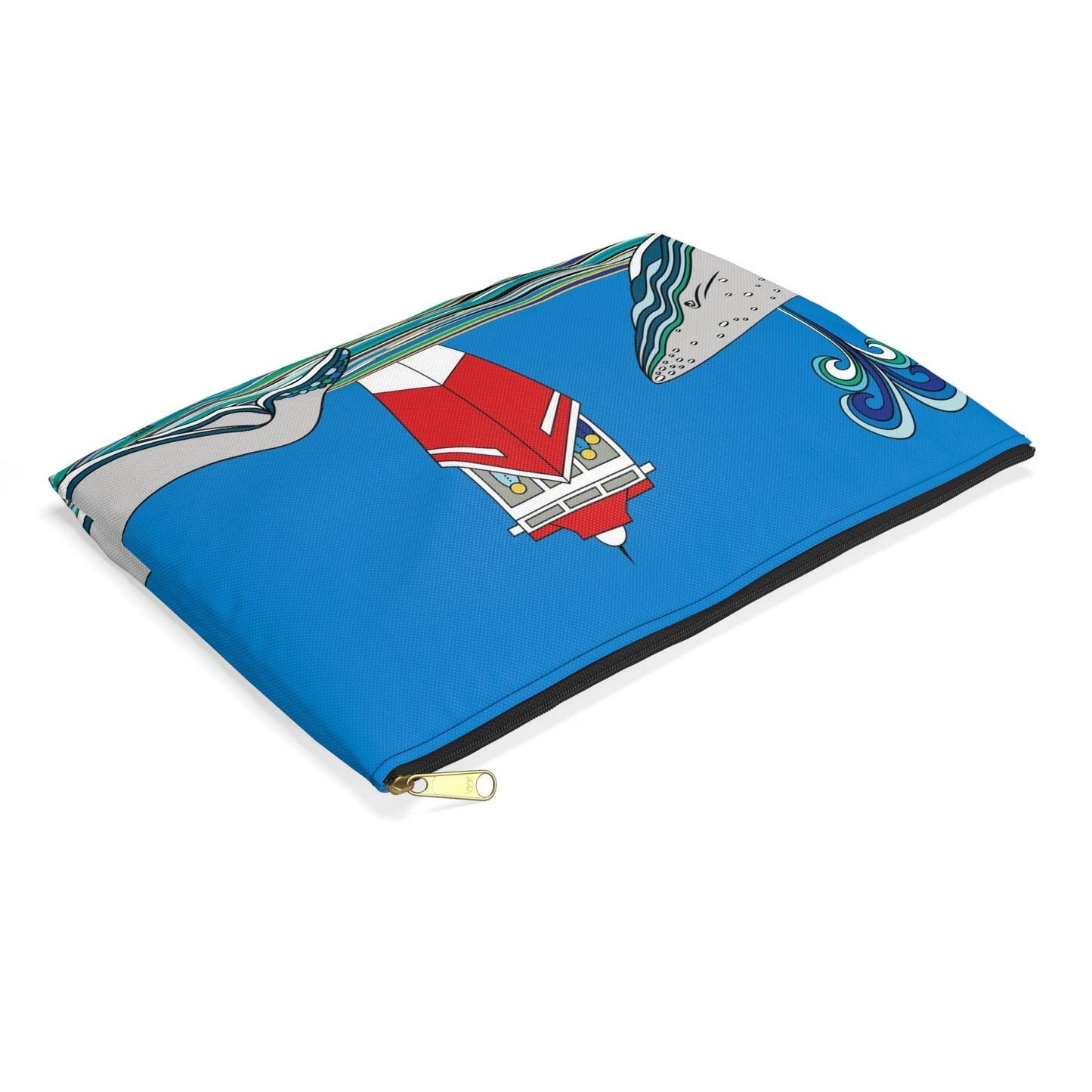 Watching Whales Travel Pouch Organizer Cosmetic Bag in Blue / Cosmetic Bags / Makeup Bags / Toiletry Bag / Waterproof Beauty Bag - WeezWomp