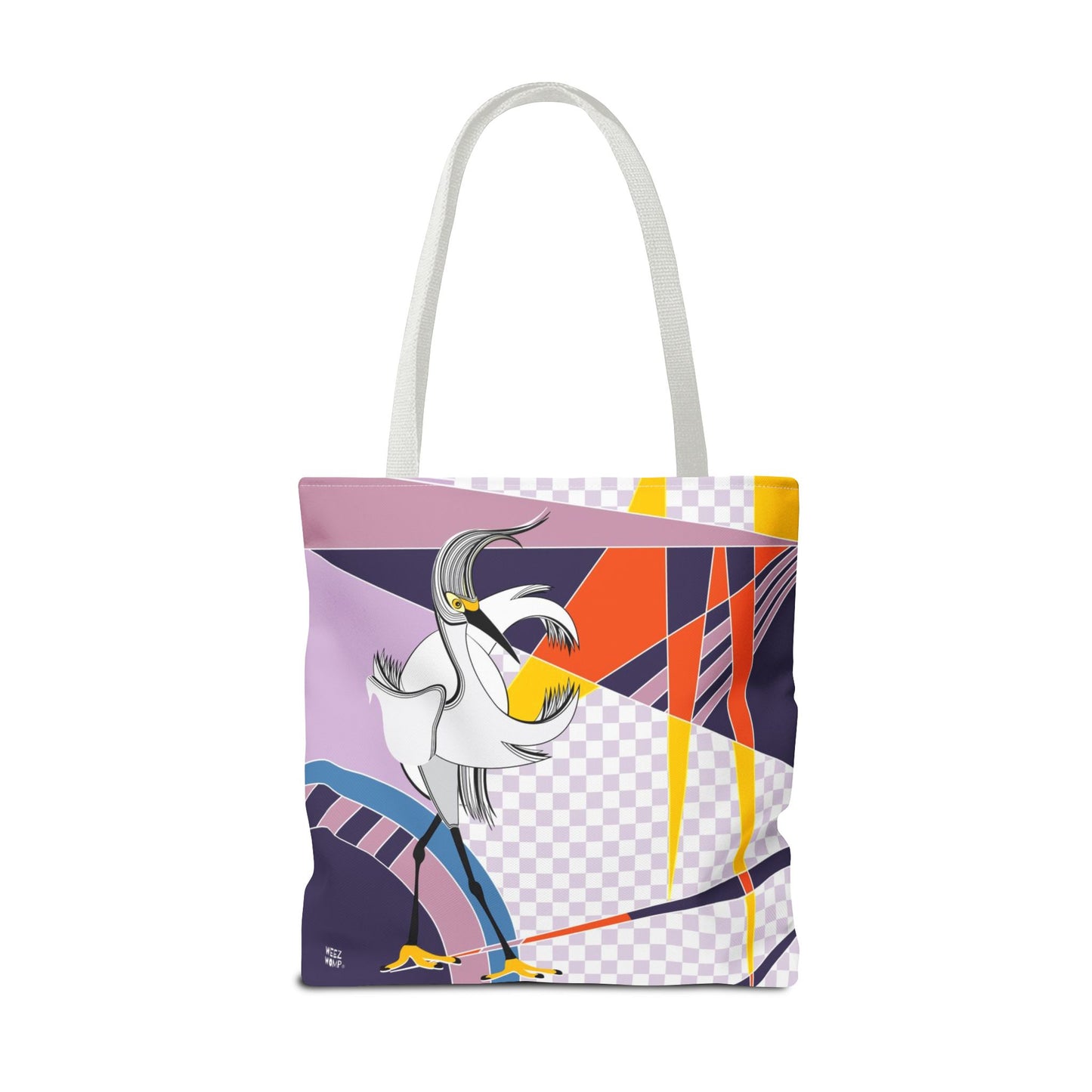 Egret Walks in Purple - Fashion Tote & Beach Bag