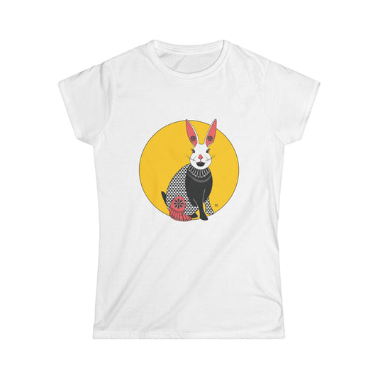 Folk Bunny in Yellow Women's Softstyle Tee