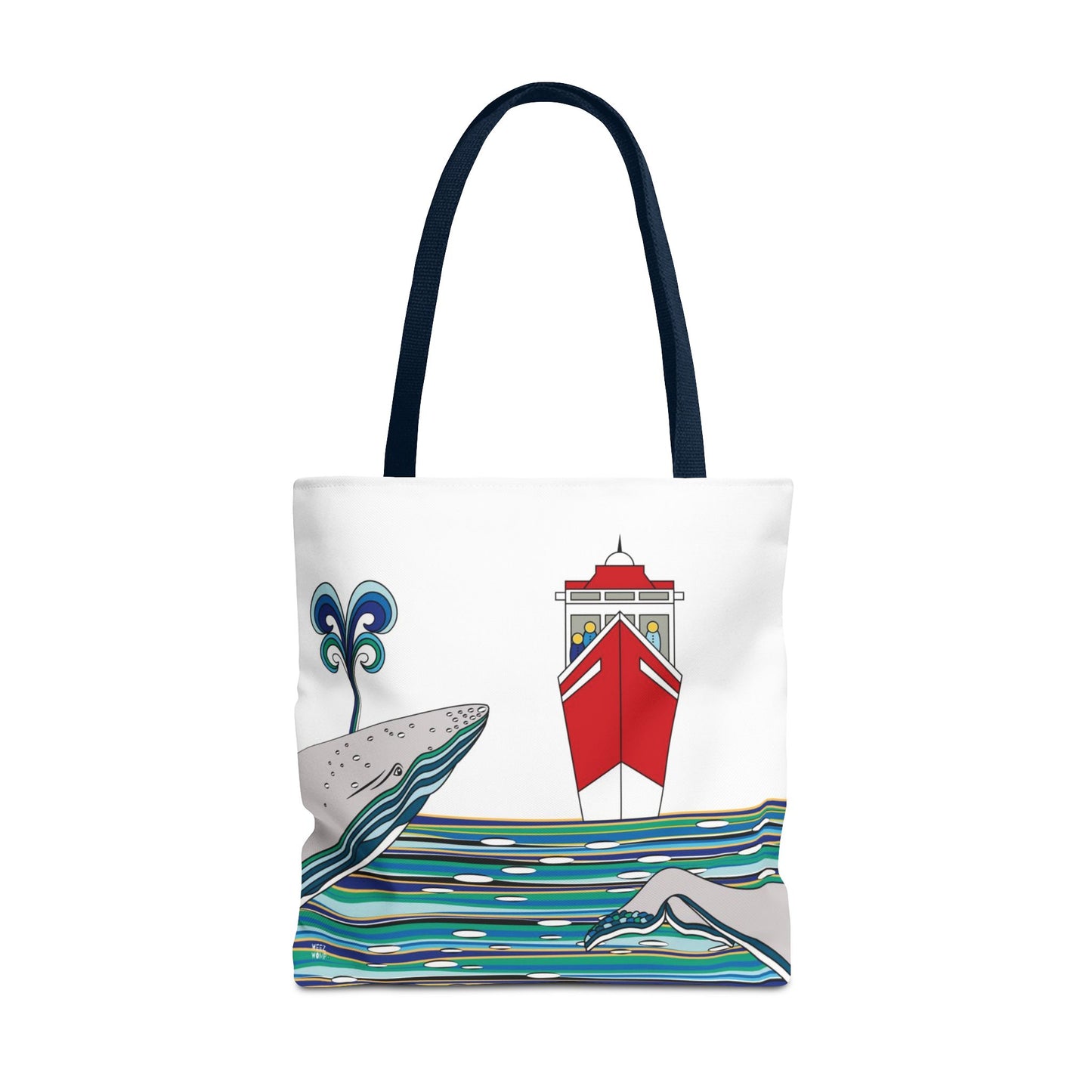 Watching Whales in White - Fashion Tote & Beach Bag
