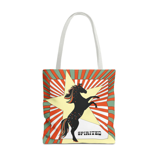 Spirited Horse & Star in Orange  - Fashion Tote & Beach Bag