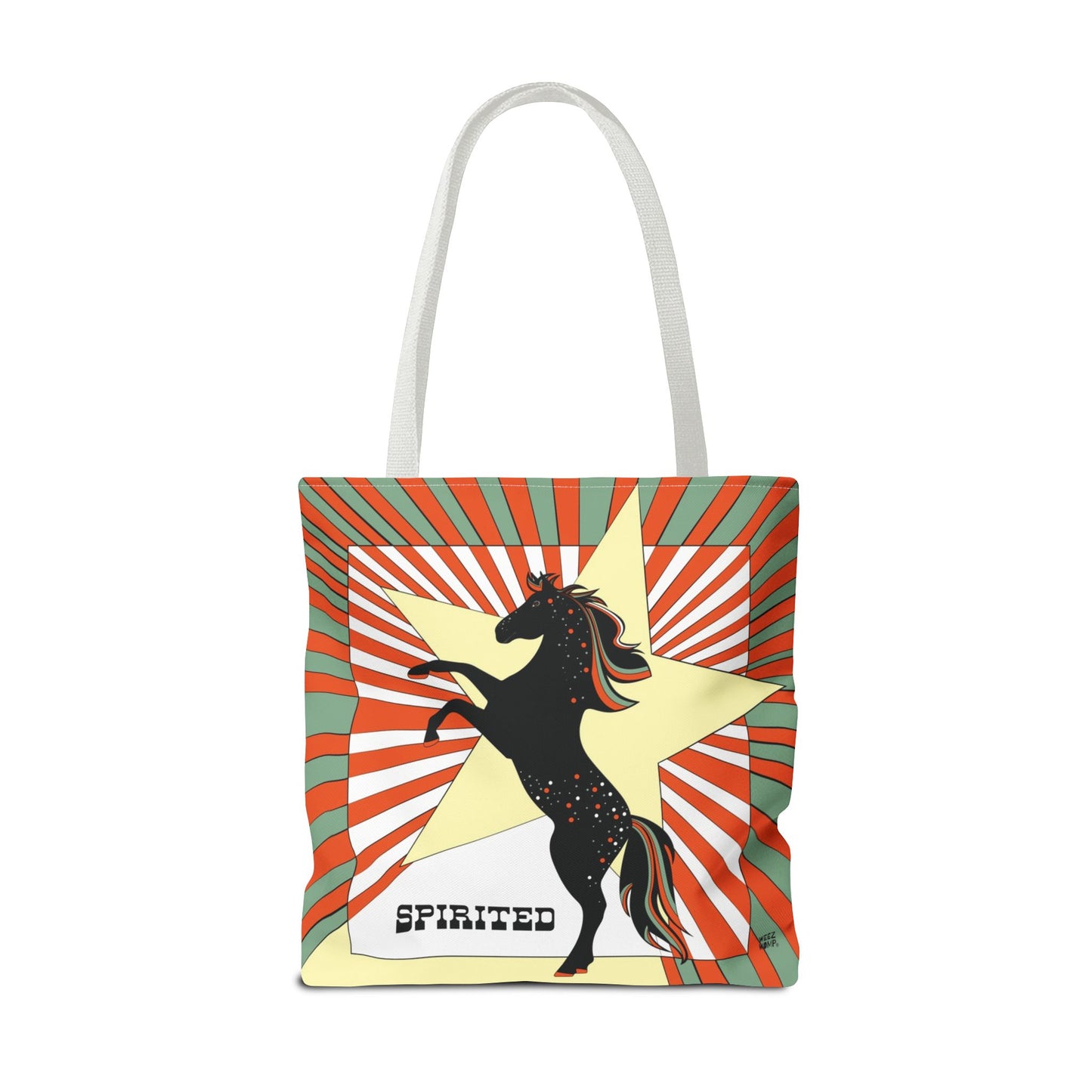 Spirited Horse & Star in Orange  - Fashion Tote & Beach Bag