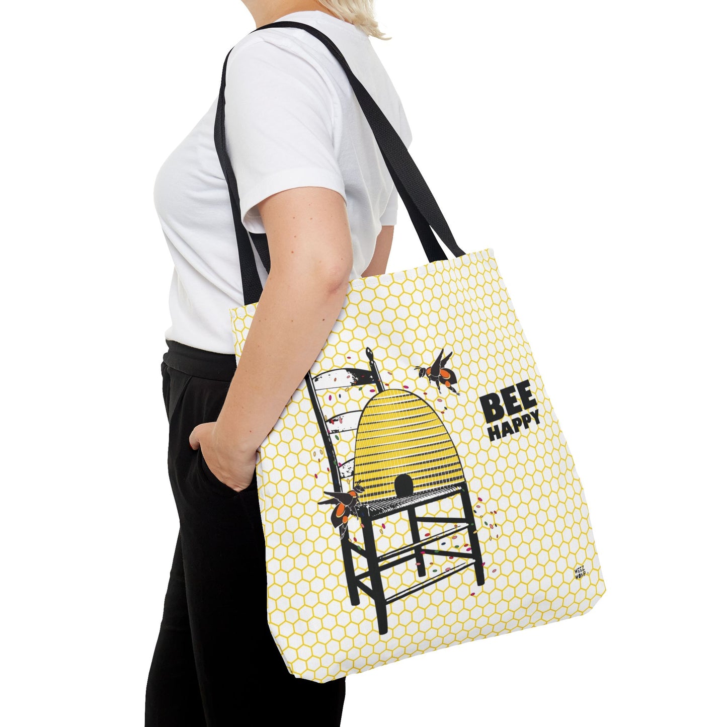 Bee Happy Bee Hive - Fashion Tote & Beach Bag