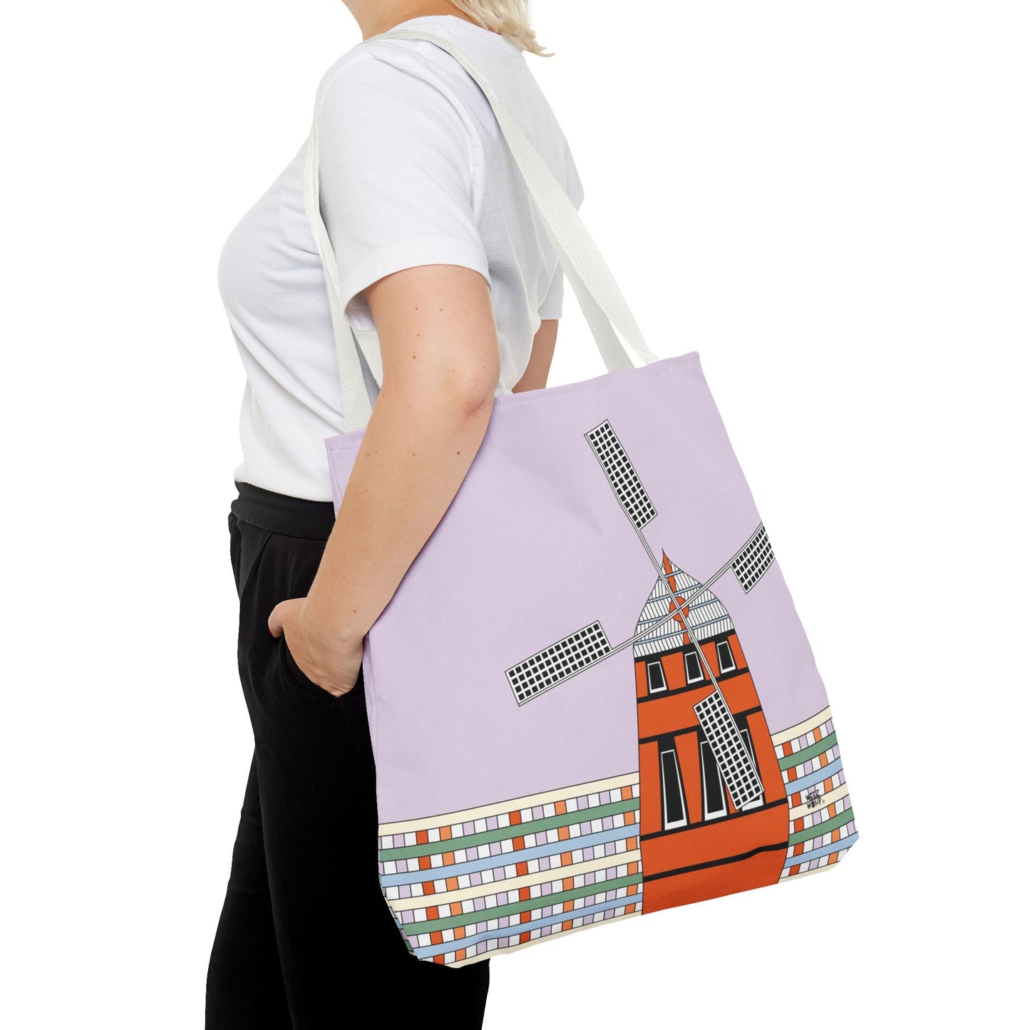 Windmill in Lilac Fashion Tote - Fashion Tote & Beach Bag
