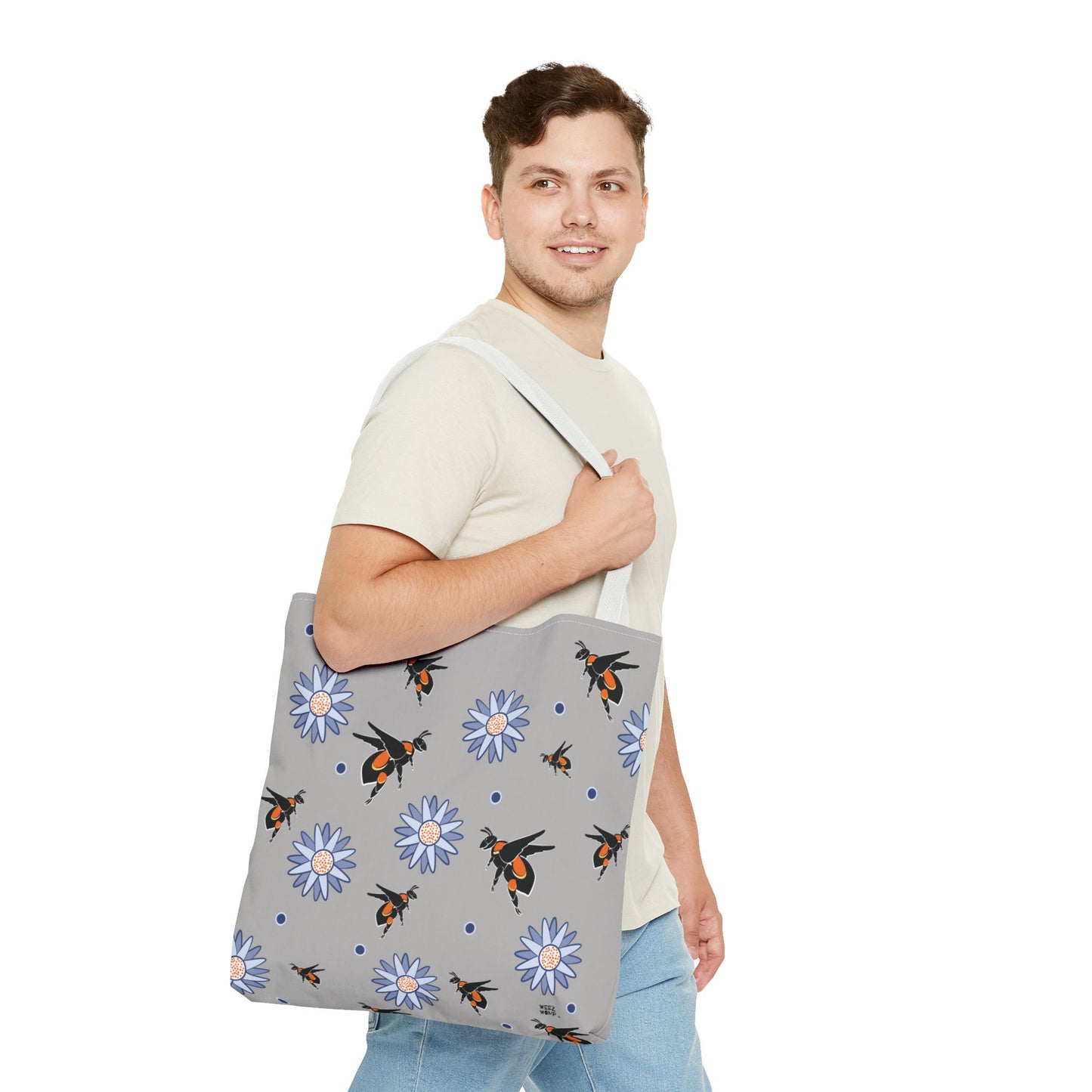 Grey Bumble Bee - Fashion Tote & Beach Beach