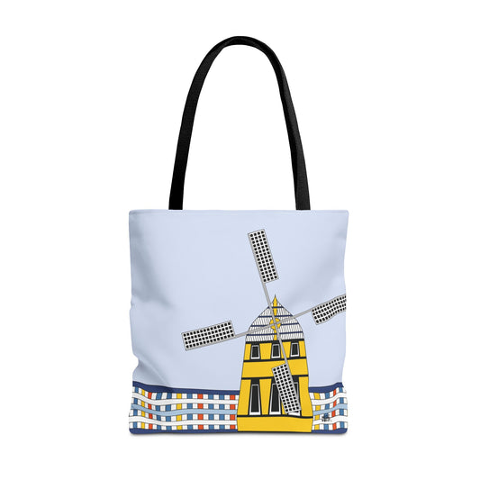 Windmill in Blue - Fashion Tote & Beach Bag