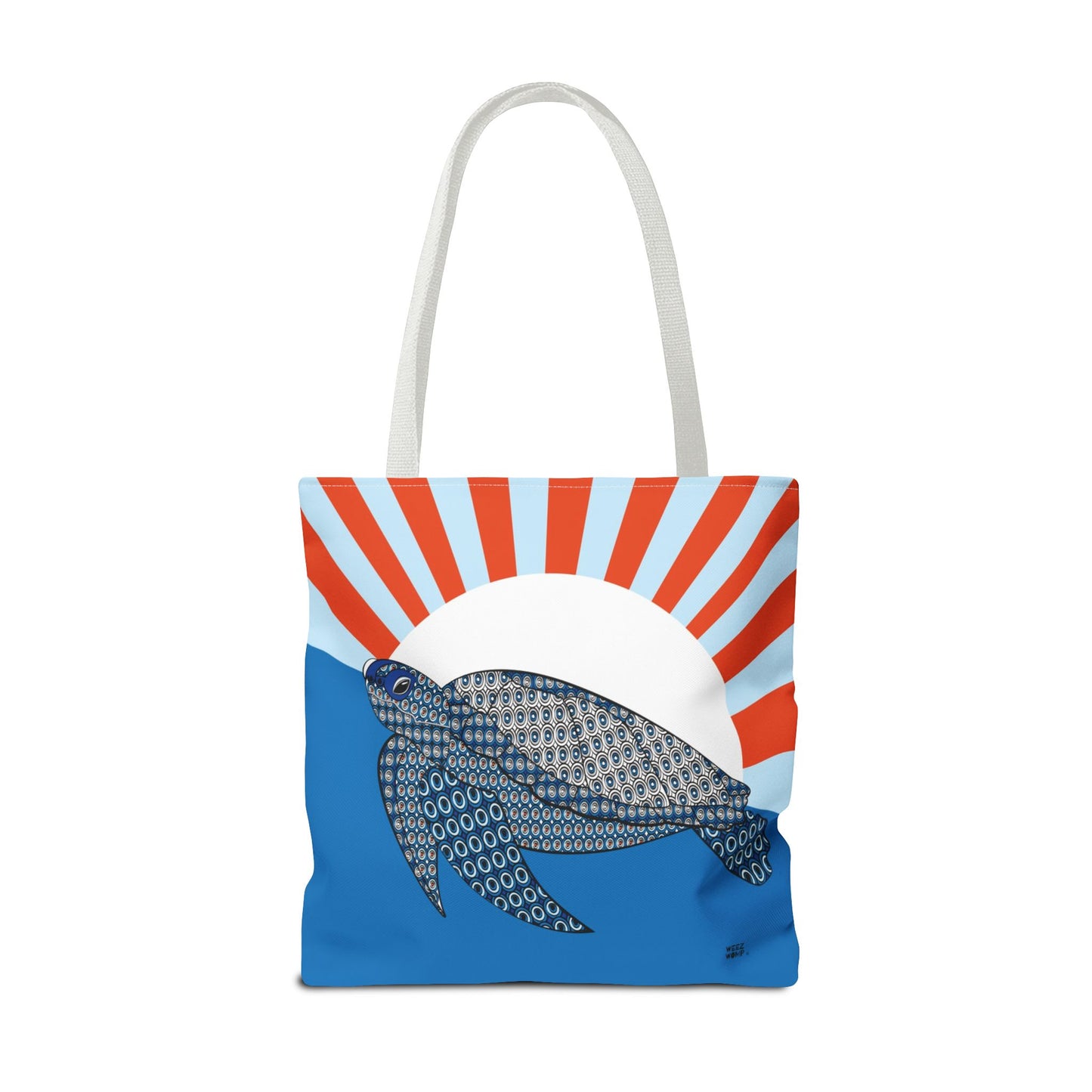 Sea Turtle in Blue Fashion Tote - Fashion Tote & Beach Bag