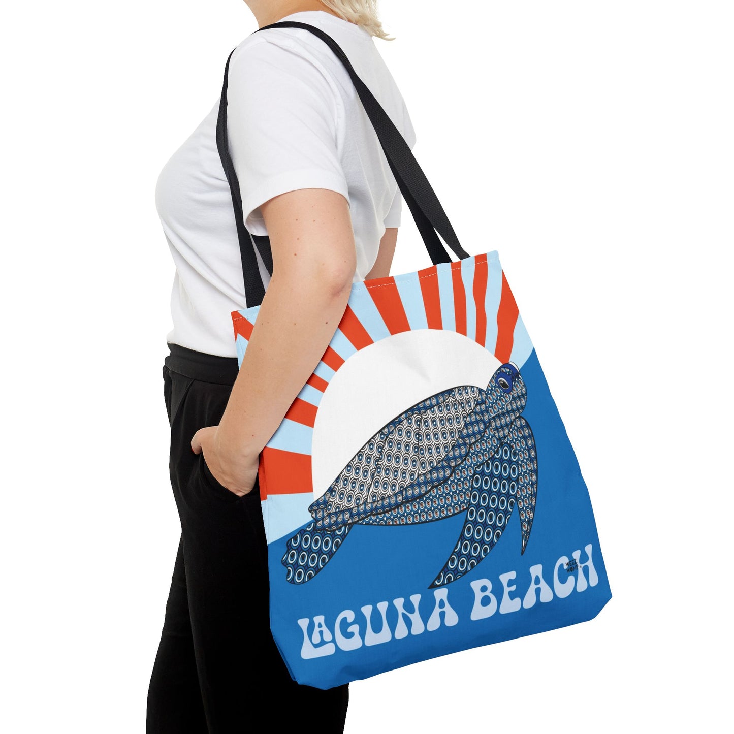 Sea Turtle in Blue Fashion Tote - Laguna Beach