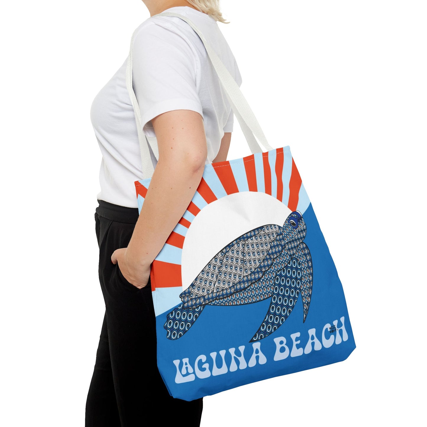 Sea Turtle in Blue Fashion Tote - Laguna Beach