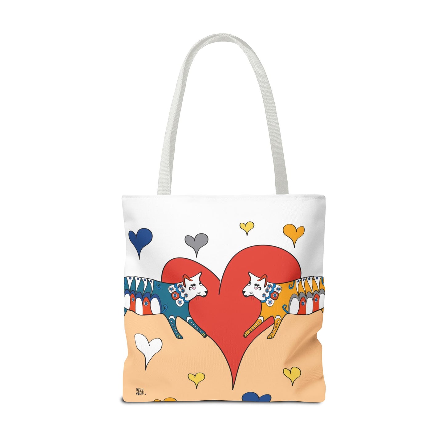Cat Love in Orange - Fashion Tote & Beach Bag