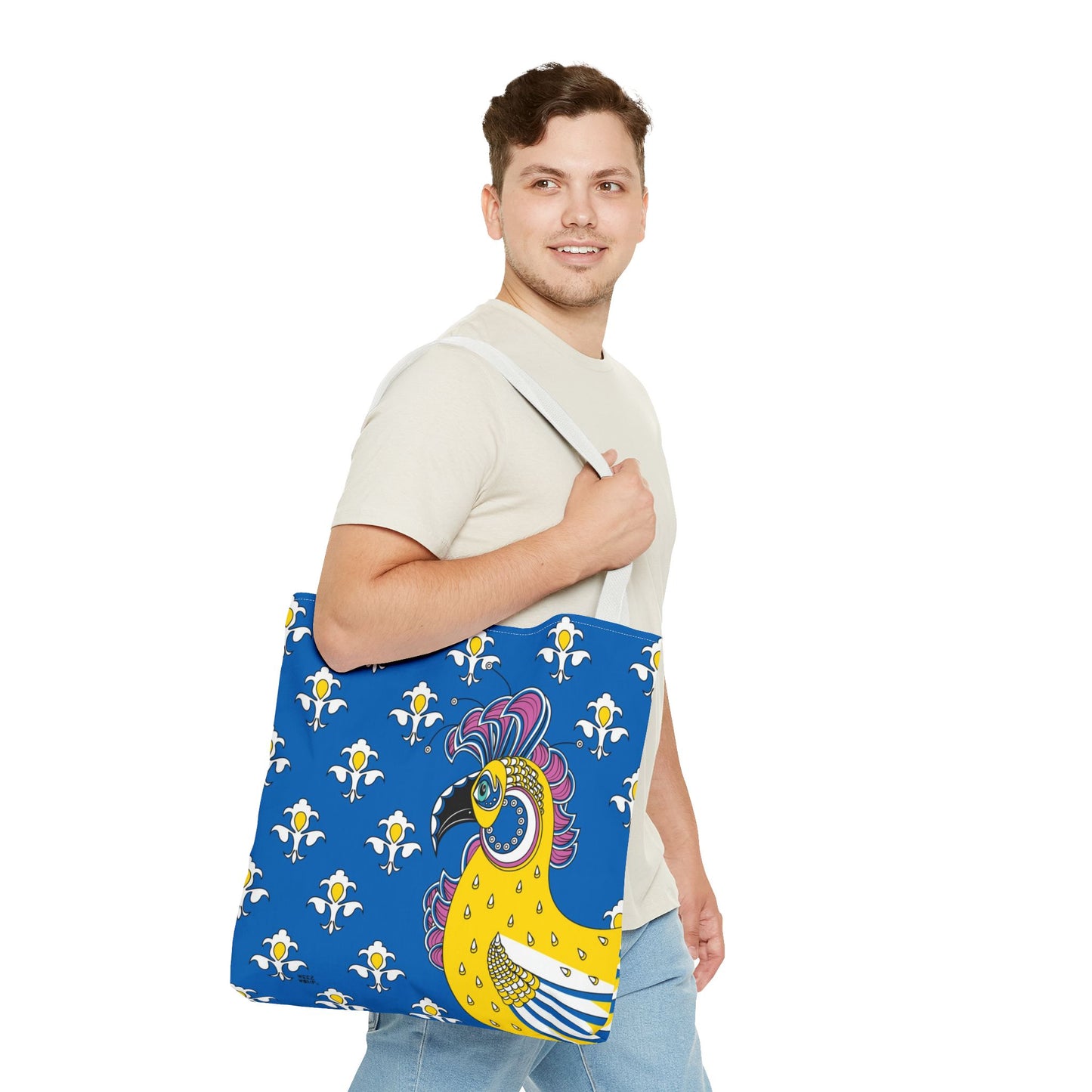 Fluer de Lis Rooster in Red - Fashion Tote & Beach Bag