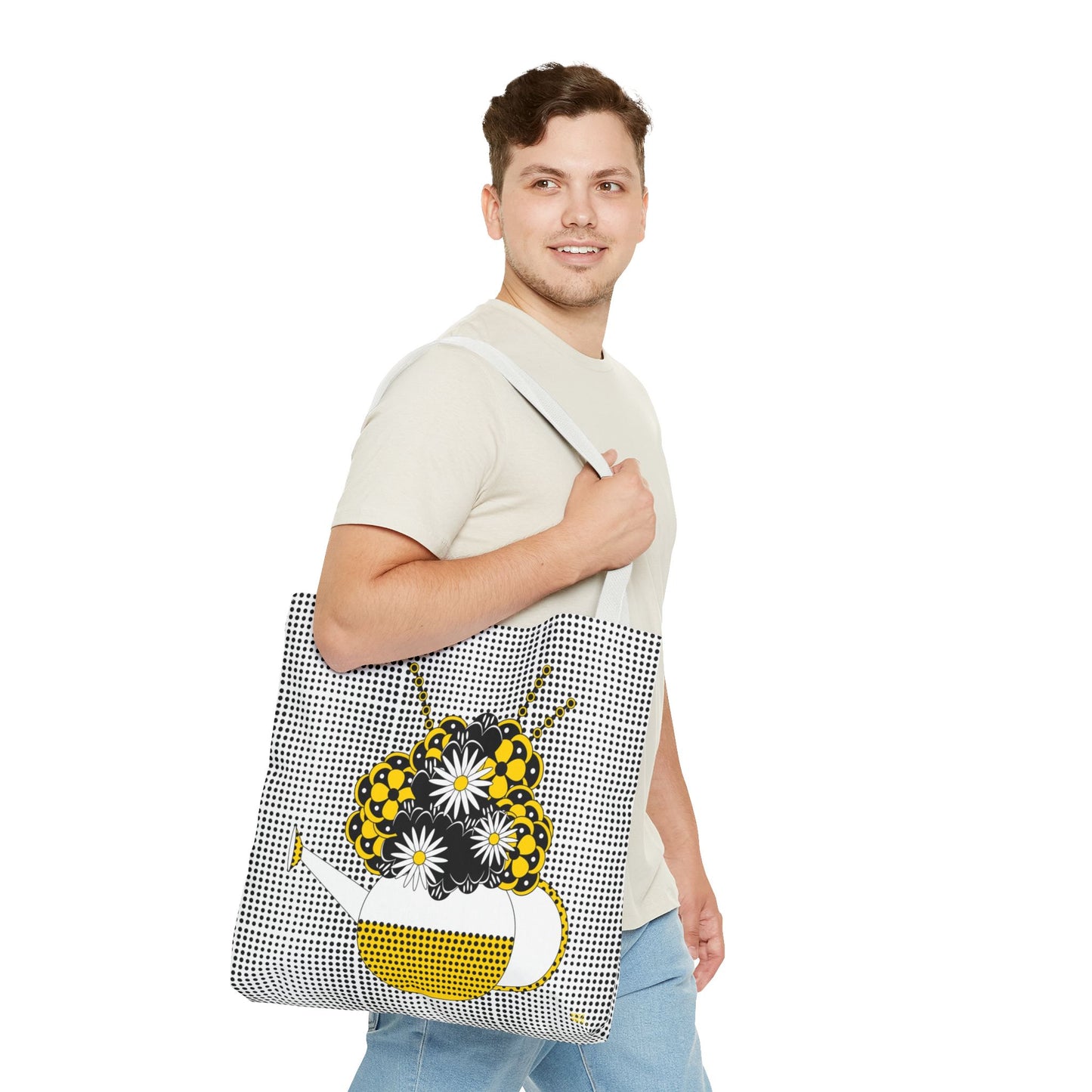 Gardeners Delight Yellow Watering Can & Flowers - Fashion Tote & Beach Bag