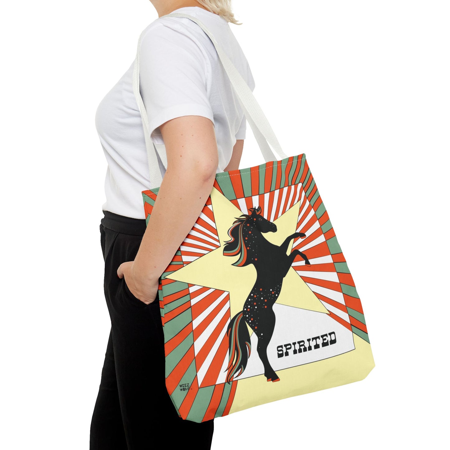 Spirited Horse & Star in Orange  - Fashion Tote & Beach Bag
