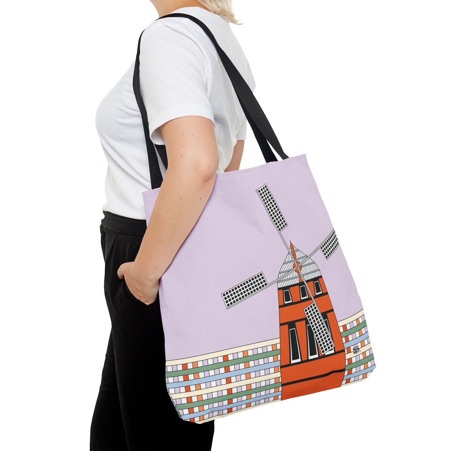 Windmill in Lilac Fashion Tote - Fashion Tote & Beach Bag