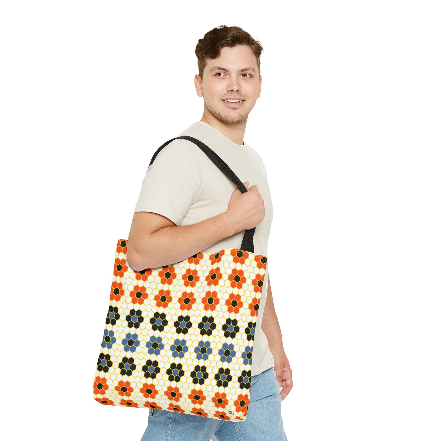 Orange Honeycomb Fashion Tote & Beach Bag