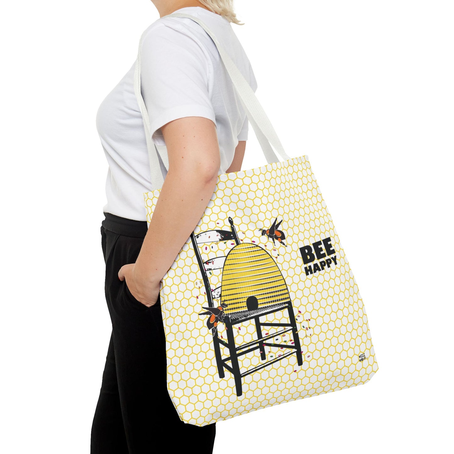 Bee Happy Bee Hive - Fashion Tote & Beach Bag