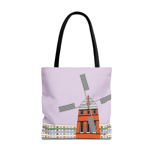Windmill in Lilac Fashion Tote - Fashion Tote & Beach Bag