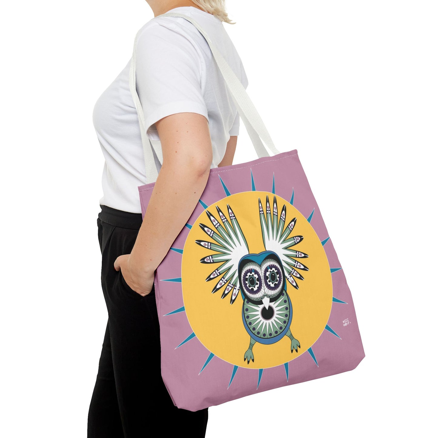 Oaxacan Owl in Weathered Rose - Fashion Tote & Beach Bag