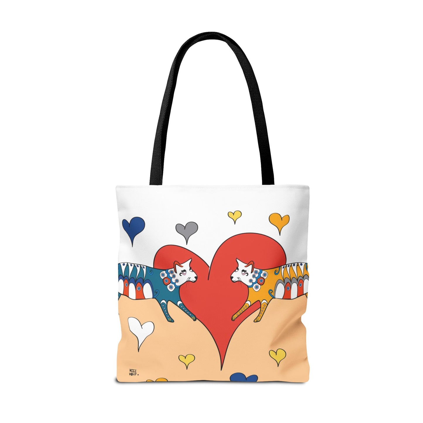 Cat Love in Orange - Fashion Tote & Beach Bag