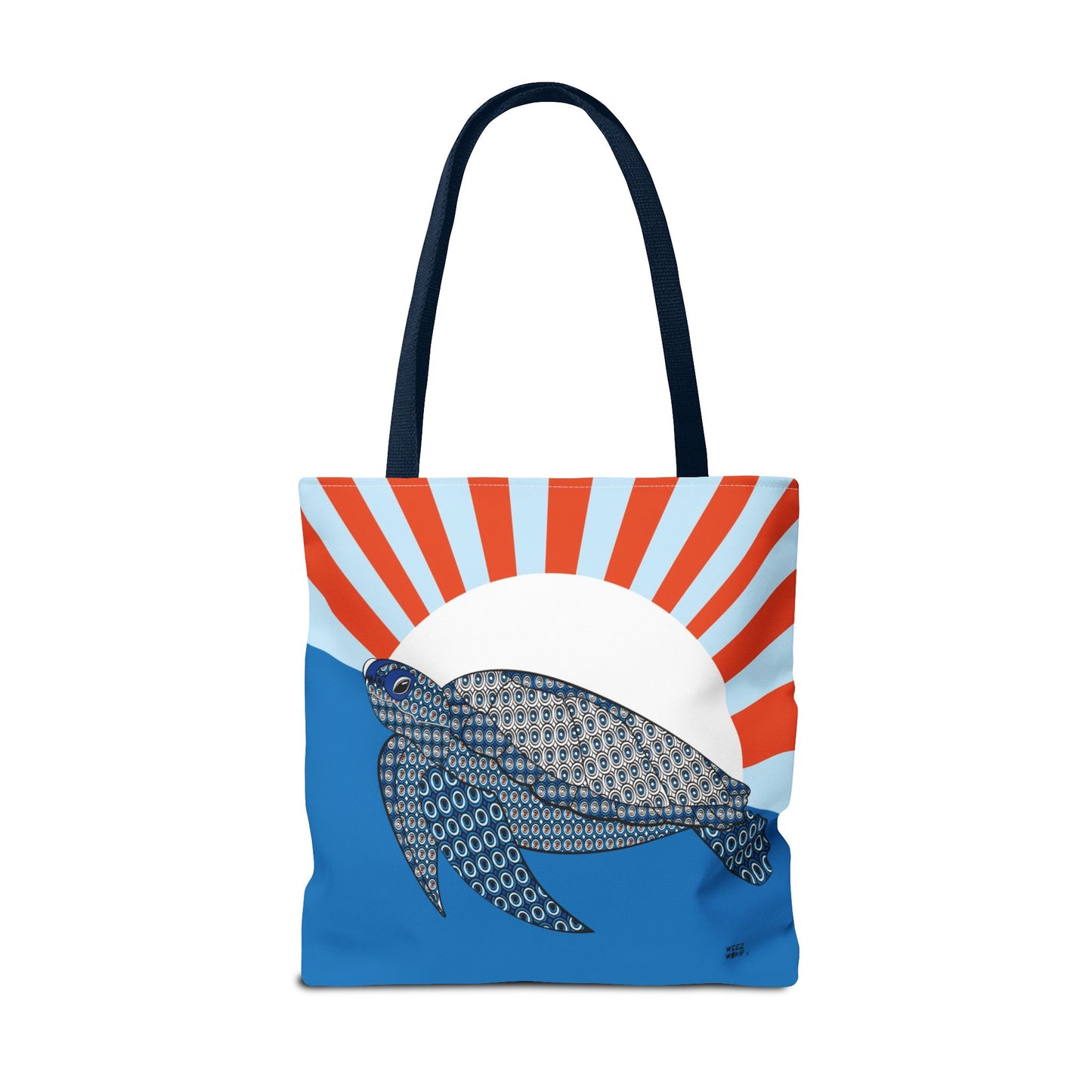 Sea Turtle in Blue Fashion Tote - Fashion Tote & Beach Bag
