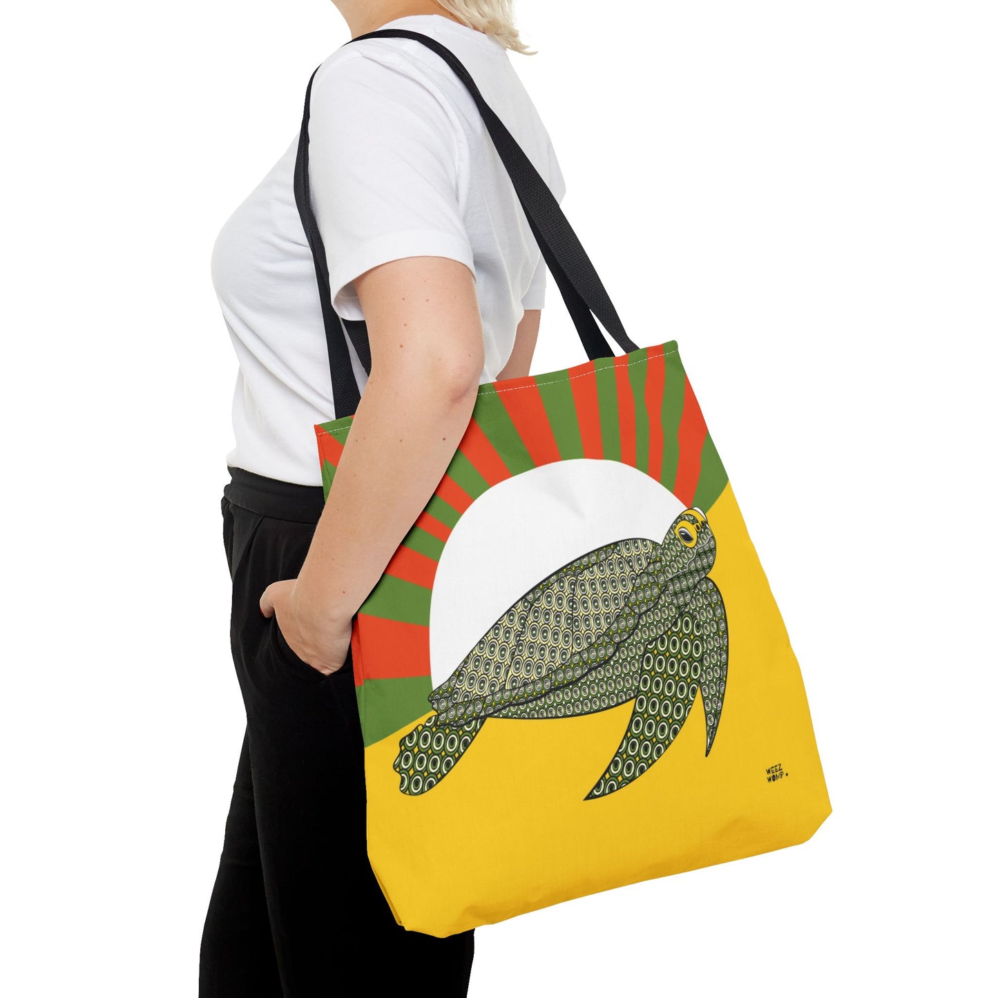 Sea Turtle in Green Fashion Tote - Fashion Tote & Beach Bag