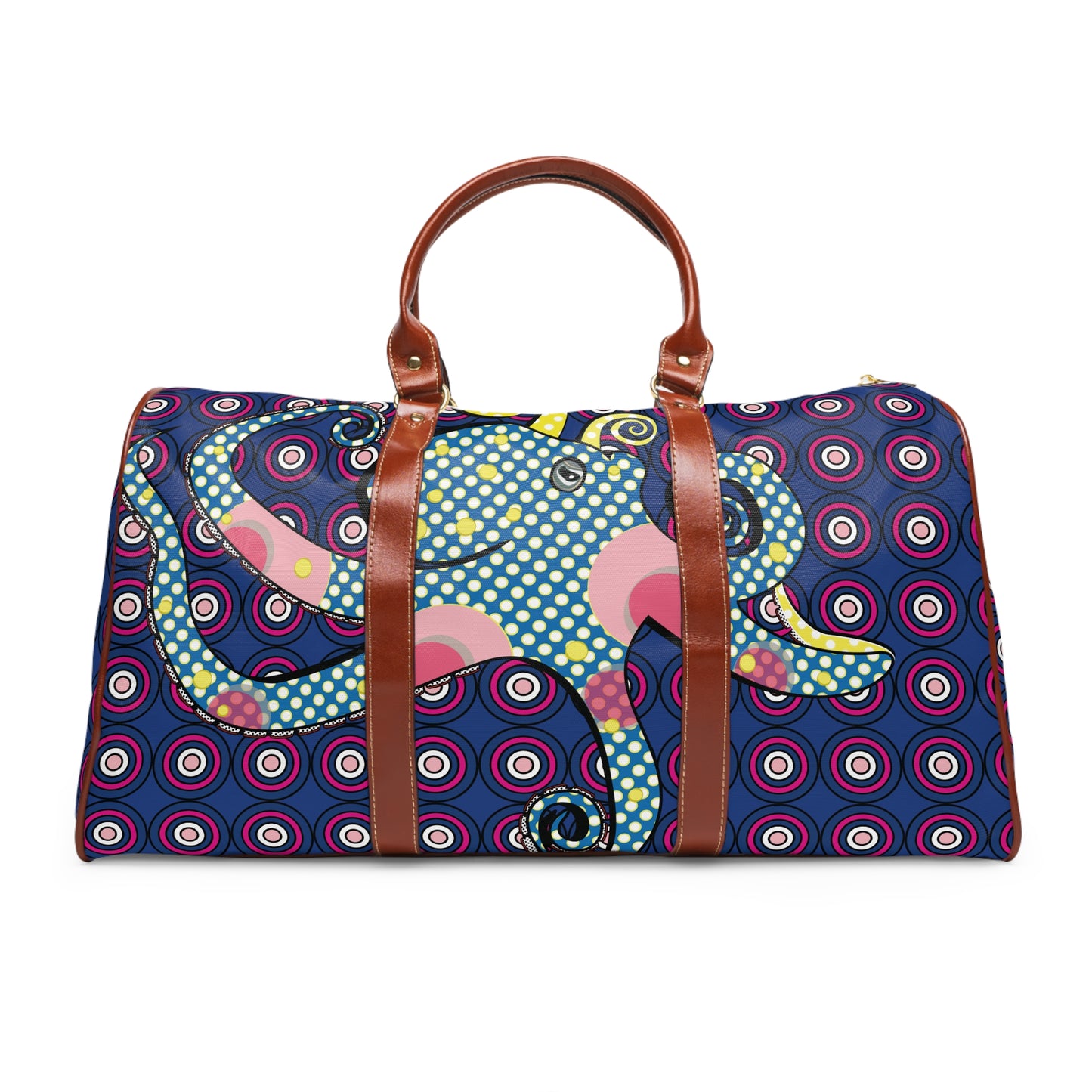 Octopus Pattern Waterproof Travel Bag — Colorful Nautical Weekender Duffel