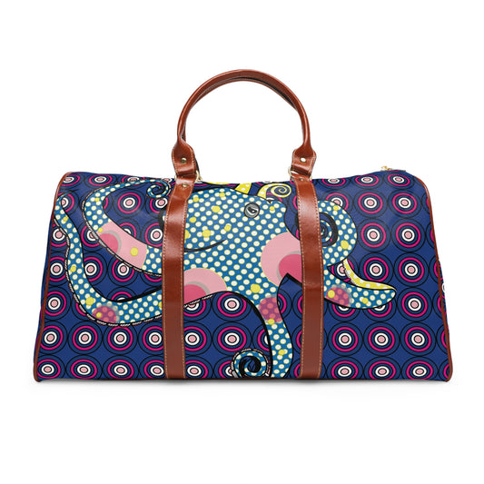Octopus Pattern Waterproof Travel Bag — Colorful Nautical Weekender Duffel