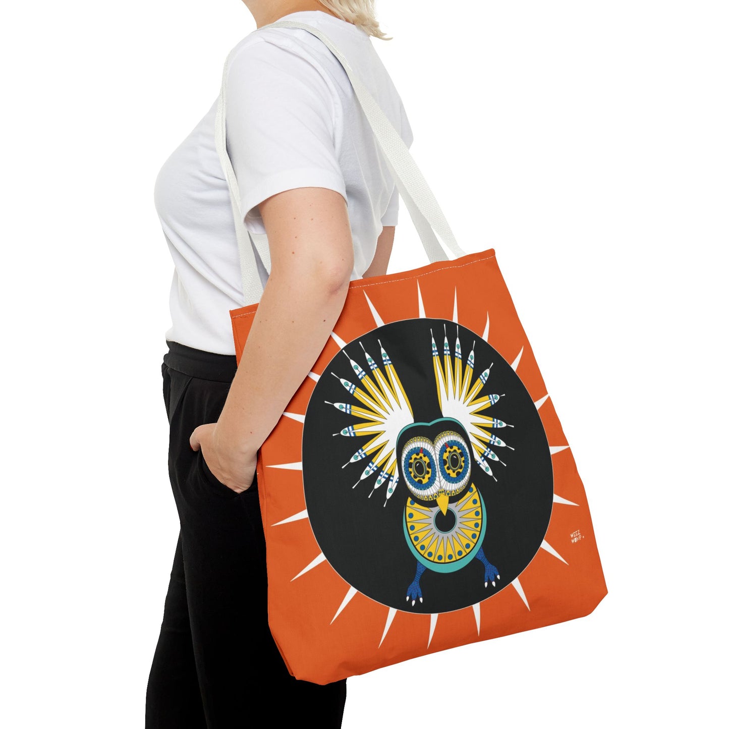 Oaxacan Owl in Orange - Fashion Tote & Beach Bag