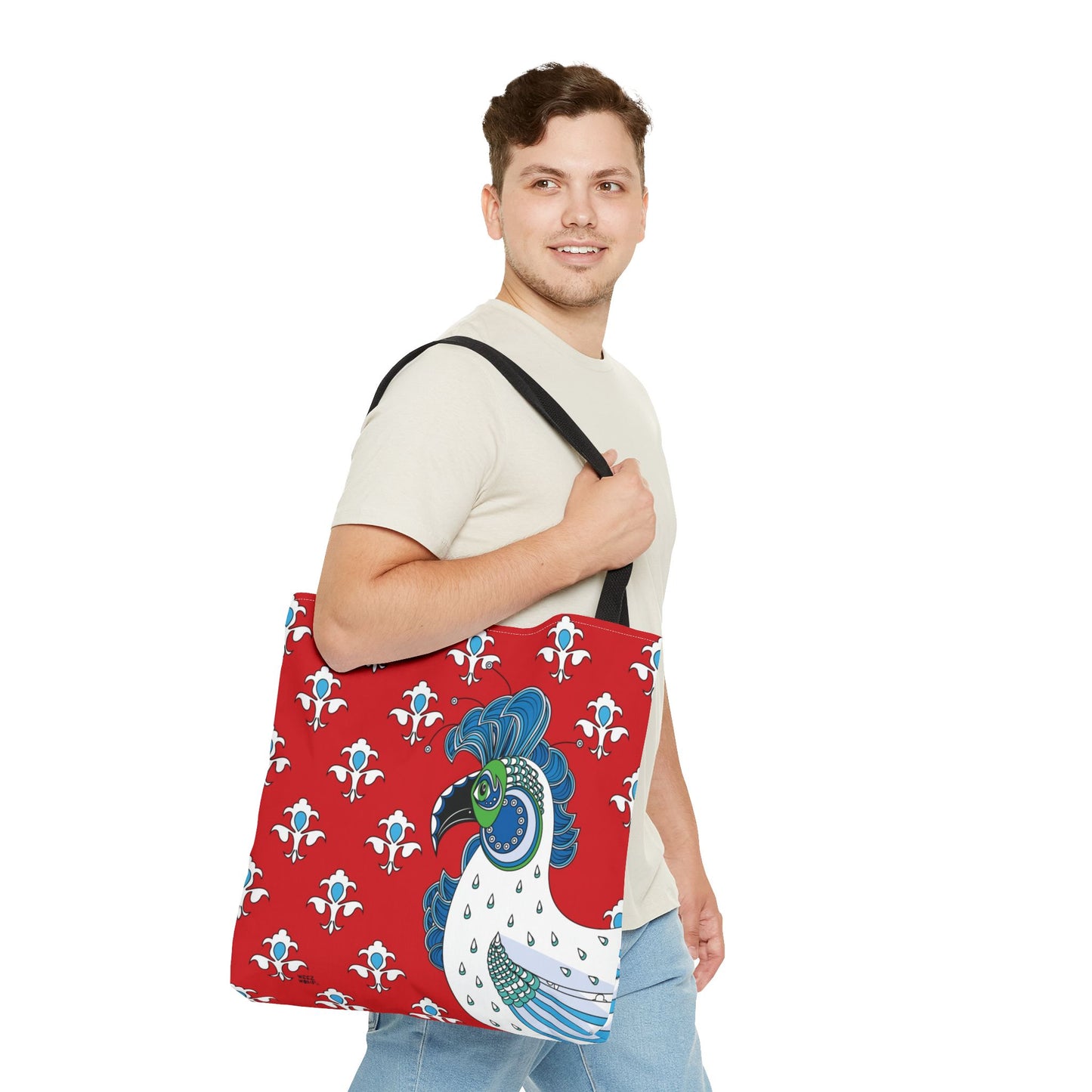 Fluer de Lis Rooster in Red - Fashion Tote & Beach Bag