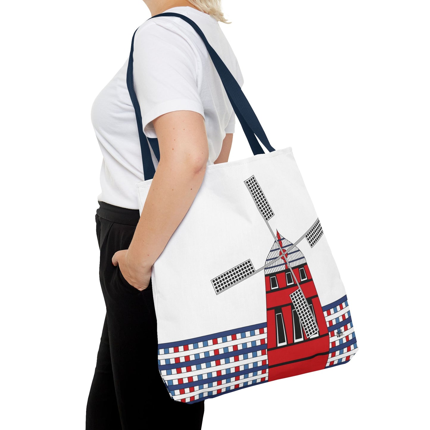 Windmill in Red - Fashion Tote & Beach Bag