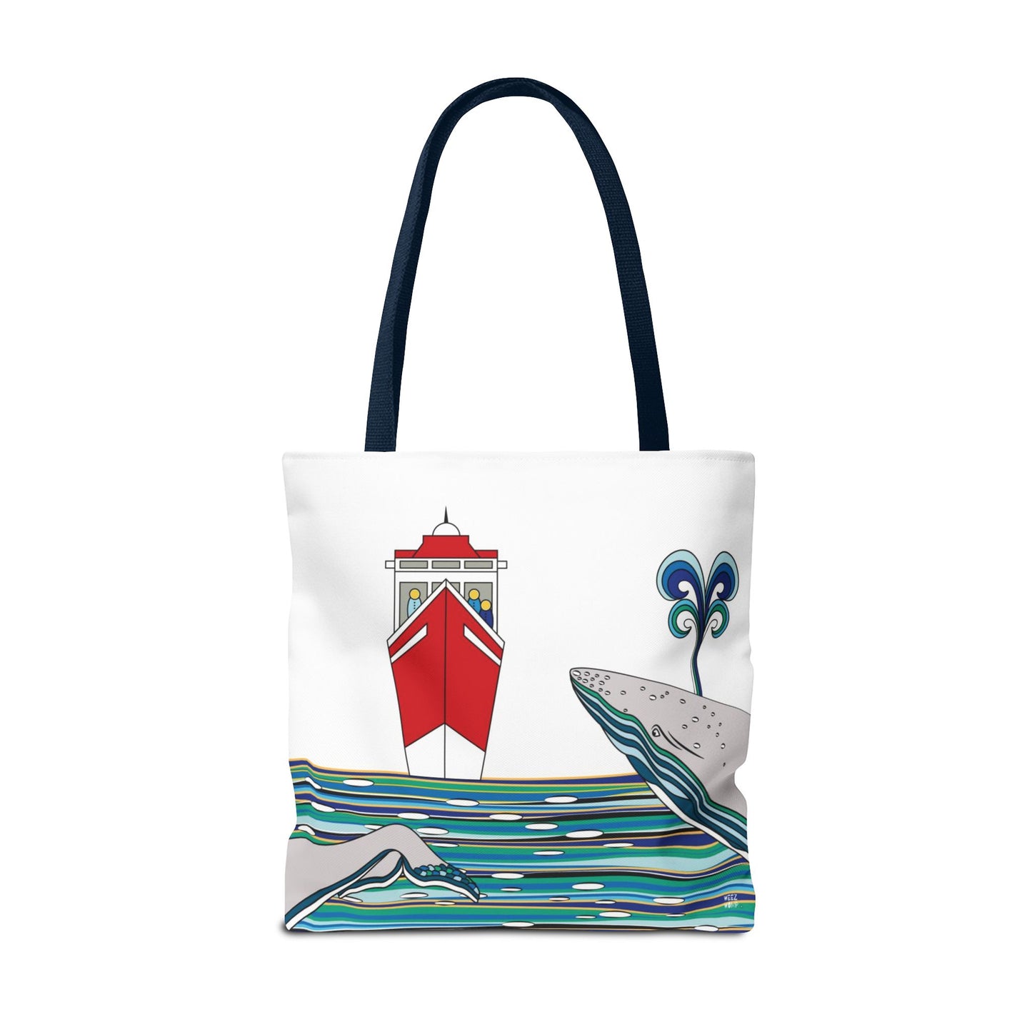 Watching Whales in White - Fashion Tote & Beach Bag