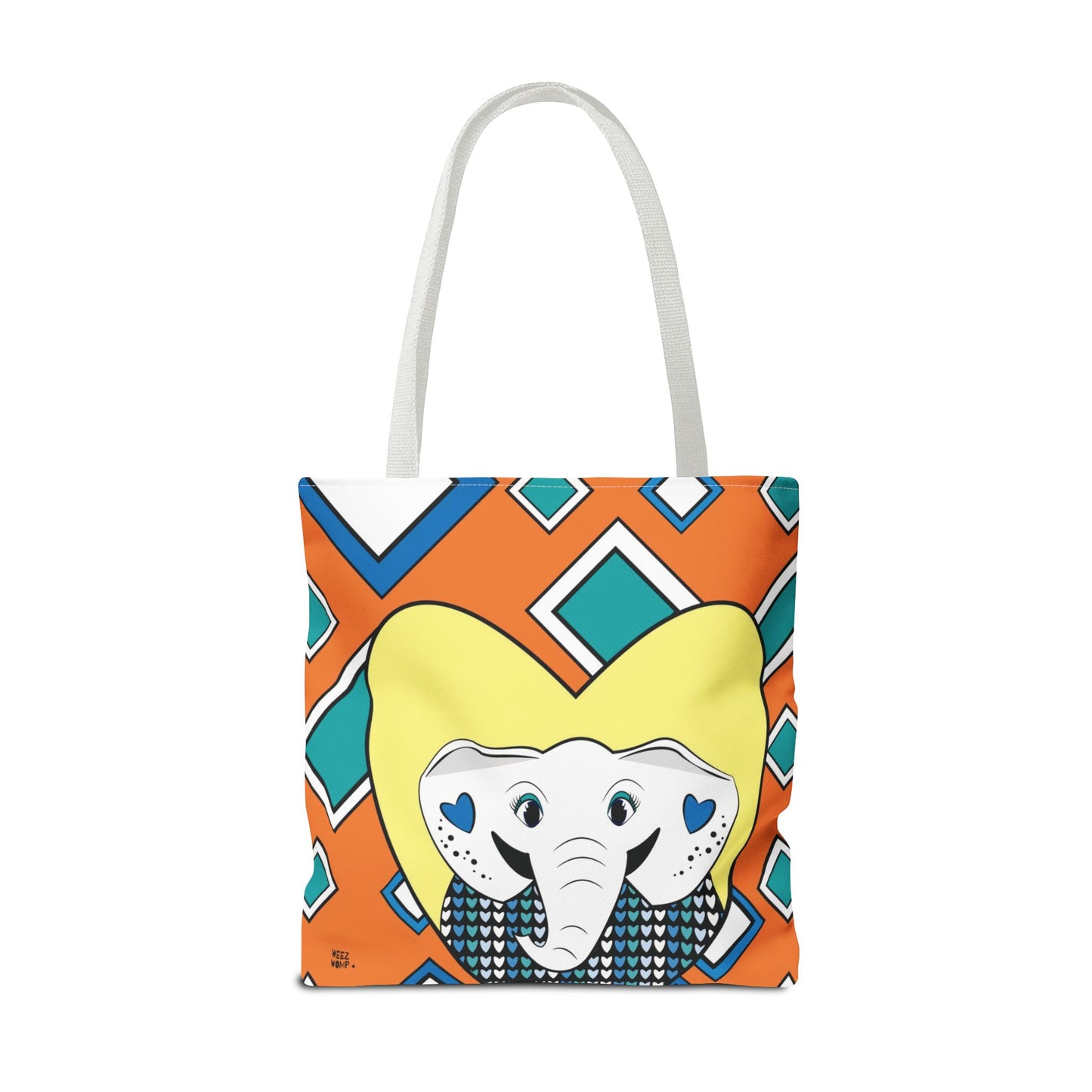 Elephant Love in Orange - Fashion Tote & Beach Bag