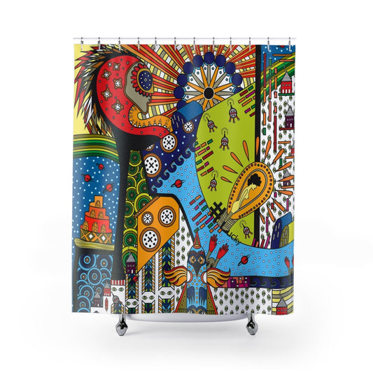 Alien Invasion Shower Curtain, Stylish Bath Decor, Whimsical Shower Curtains, Modern Shower Curtains, Fun Shower Curtains - WeezWomp