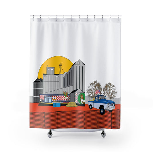 American Bathroom Shower Curtains - Modern Fabric - Grainery - Ocean Shower Curtains - Size - 71 x 74 - Bathroom Decor - WeezWomp